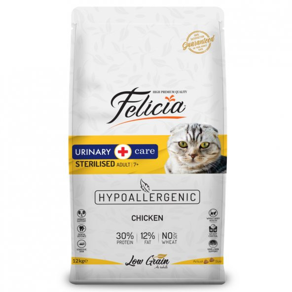 Felicia Az Tahıllı Tavuklu Hypoallergenic Kısır Kedi Maması, 12KG
