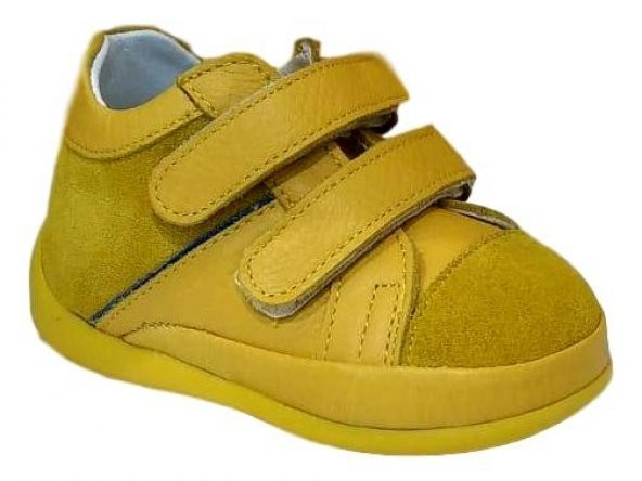 Pappikids206 Ortopedik Deri Erkek Çocuk İlk Adım Ayakkabısı Bot Sarı Renk