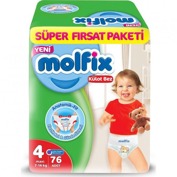 Molfix Pants Külot Bez Maxi 4 Beden Süper Fırsat Paketi 76 Adet