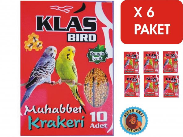 Klas Muhabbet Kuşu Ballı Kraker 10lu x6 Paket