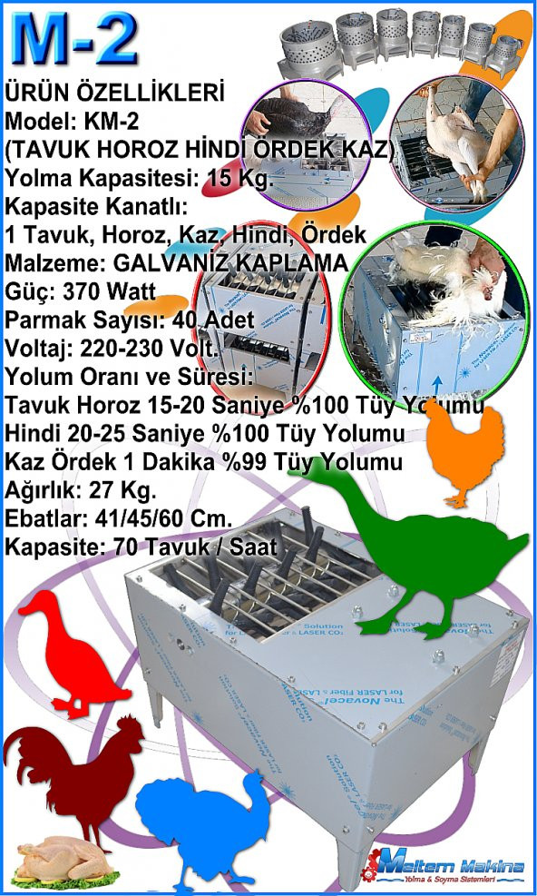 Meltem M2 kaz Hindi Ordek Tavuk Tuy Yolma Makinesi - 4