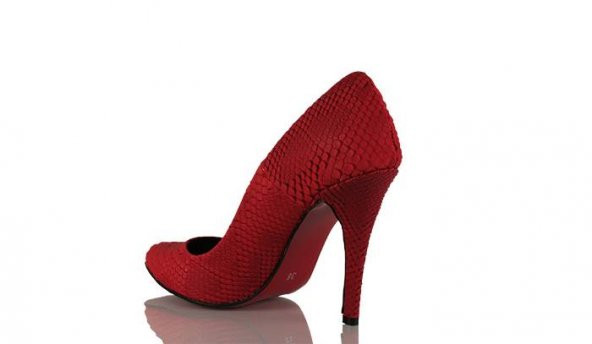 Kadın Stiletto Kırmızı Crocodil Ayakkabı - 3