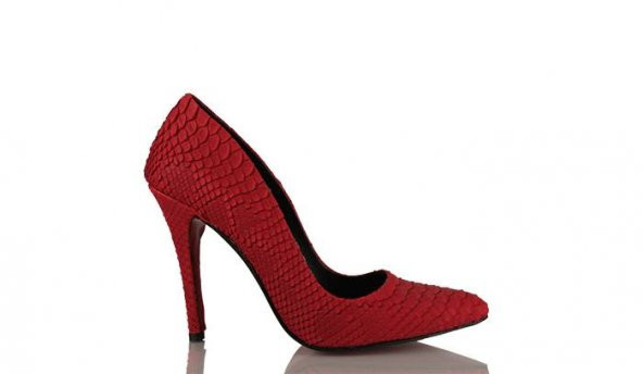 Kadın Stiletto Kırmızı Crocodil Ayakkabı - 5