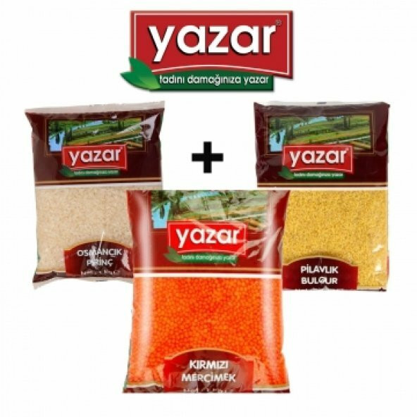 Yazar Bakliyat Seti Osmancık Pirinç 5 Kg Kırmızı Mercimek 5 Kg Pilavlık Bulgur 5 kg