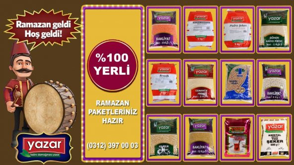 Yazar Bakliyat Seti Osmancık Pirinç 5 Kg Kırmızı Mercimek 5 Kg Pilavlık Bulgur 5 kg - 2