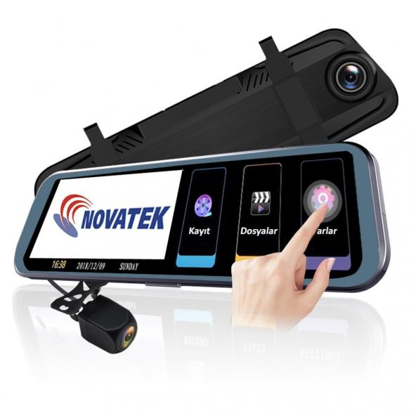 Novatek NT910 10 inç IPS Stream Media Full HD Dikiz Ayna Kamera Gerİ Görüş Kamerası