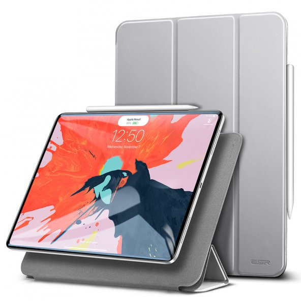 ESR iPad Pro 12.9 2018 Kılıf, Yippee Magnetic Series,Silver Gray