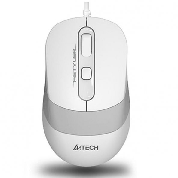 A4 TECH FM10 USB 1600dpi Kablolu Optic Beyaz/Gri Mouse