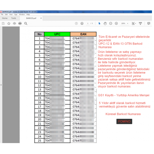 UPC - EAN - ASİN - GTİN Barkod kodu numarası Barkod oluşturma pazaryeri ürün listeleme - 4