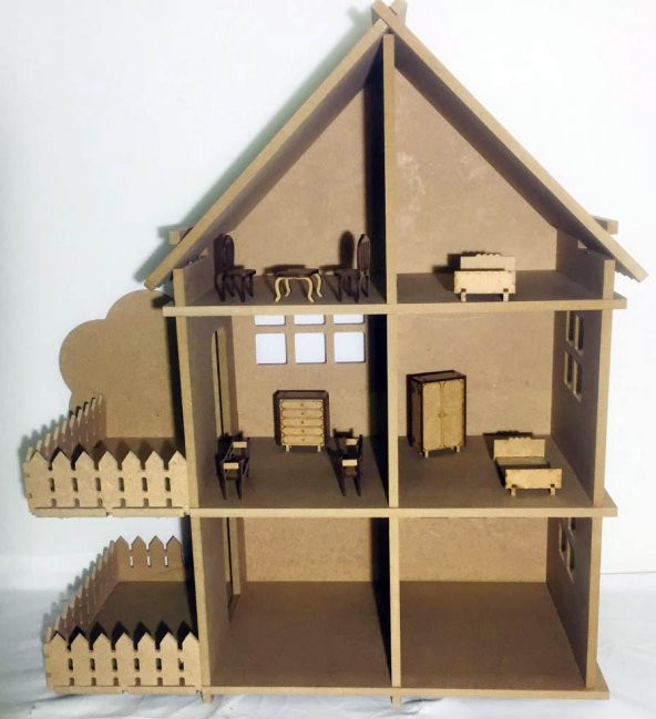 AHŞAP OYUN EVİ BARBİE EVİ - 4
