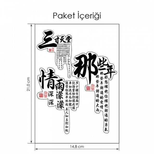 Çince Hat Sanatı Set Mini Notebook Sticker - 2