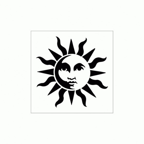 Güneş Astronomik Stencil Tasarımı 30 x 30 cm