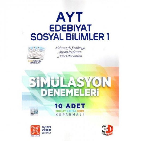 AYT Edebiyat Sosyal Bilimler 1 Simülasyon Denemeleri 3D Yayınları - 1