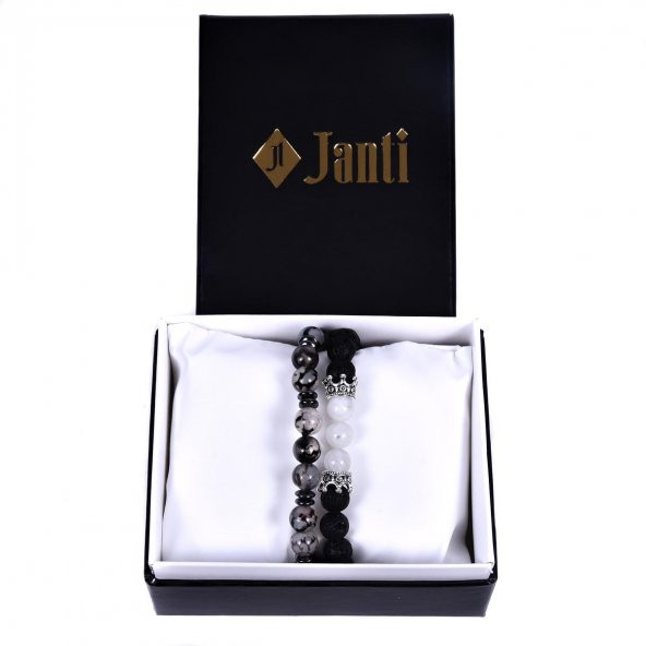 JTKB19091 JANTİ AQUAMARIN AKİK LAV DOĞAL TAŞLI KOMBİN BİLEKLİK - 2