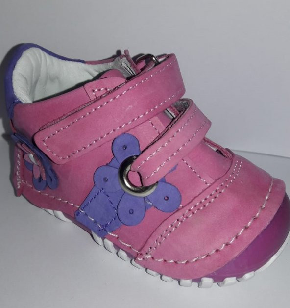 Pappikids237 Ortopedik Deri Kız Bebe İlk Adım Ayakkabısı Bot Pembe