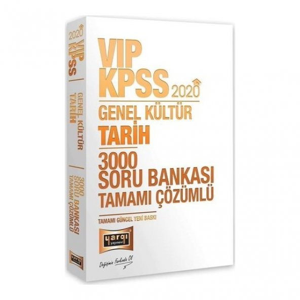 Yargı Yayınları 2020 KPSS VIP Tarih Tamamı Çözümlü 3000 Soru Bankası