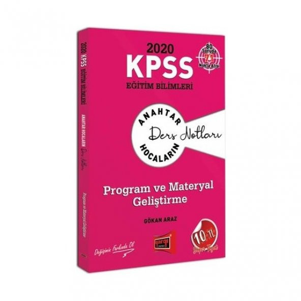 Yargı Yayınları 2020 KPSS Eğitim Bilimleri Program ve Materyal Geliştirme Ders Notları