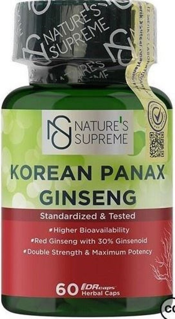 Natures Supreme Korean Panax Ginseng 60 Kapsül