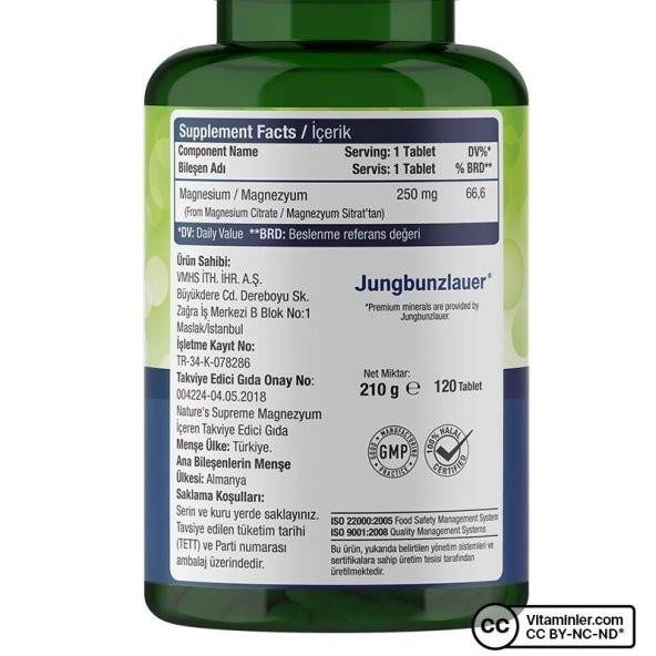 Natures Supreme Magnesium Citrate 250 Mg 120 Tablet - 2