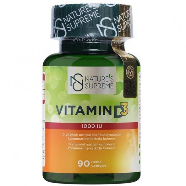 Natures Supreme Vitamin D3 1000 IU 90 Kapsül