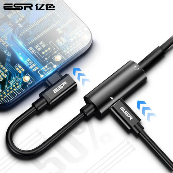 ESR Type-C to Type-C +3.5 mm Elbow Converter, Dönüştürücü