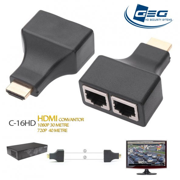C-16HD CAT6 KABLO UZERİNDEN HDMI EXTENDER RJ45 30 METRE - 3