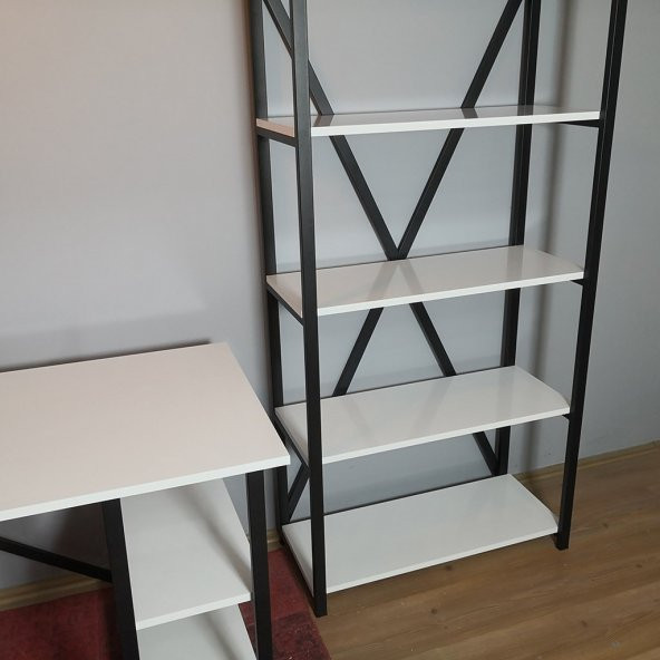 Hedef Metal Beyaz Ahşap Öğrenci Çalışma Masası - 6