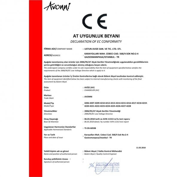 Avonni AV-60186-8KY Krom/Siyah Kaplama Avize - 2