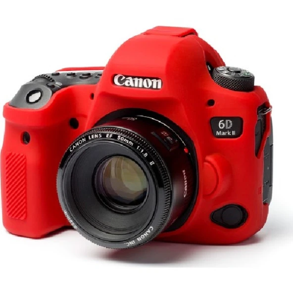 Canon EOS 6D Mark II 2 için Silikon Koruyucu Kılıf (KIRMIZI)