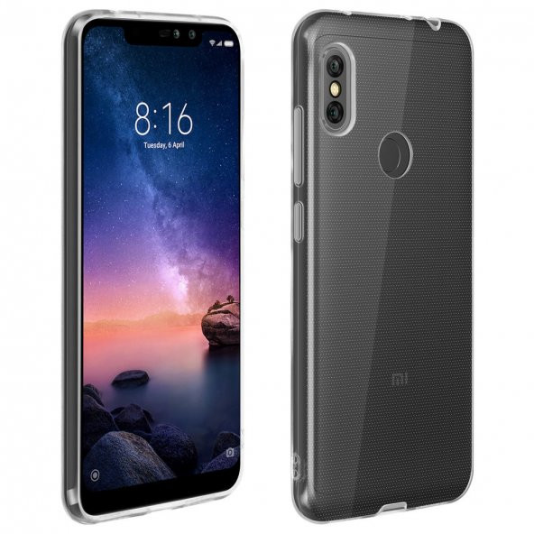 Xiaomi Redmi Note 6 Kılıf FitCase Toz Koruma Tıpalı Şeffaf Arka Kapak