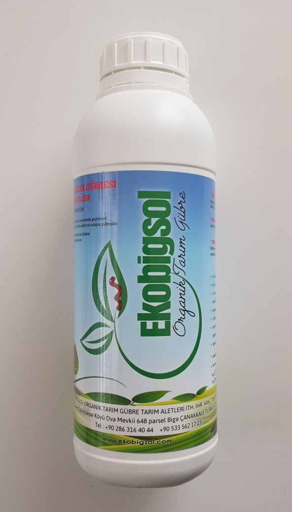 Sıvı Solucan Gübresi 1 LT (Konsantre) Ekobigsol %100 Organik
