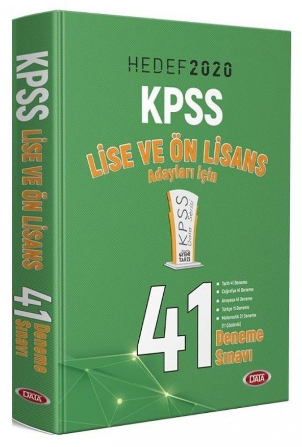 Data Yayınları 2020 KPSS Lise ve Önlisans 41 Deneme Sınavı