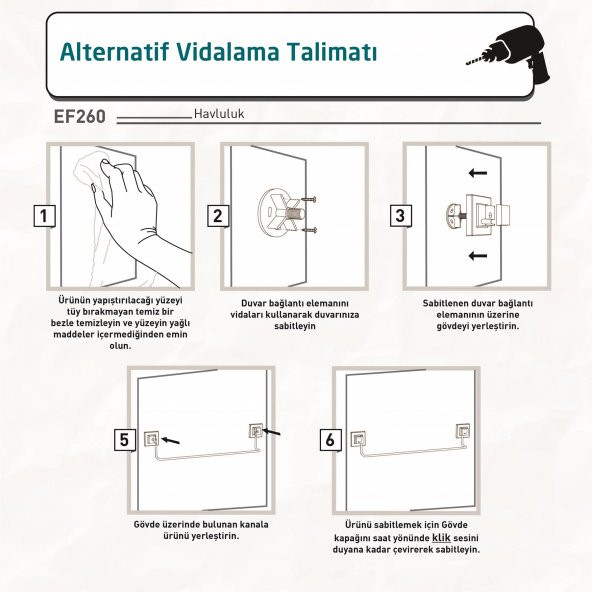 TEKNOTEL YAPIŞKANLI UZUN HAVLULUK KROM EF260 - 5