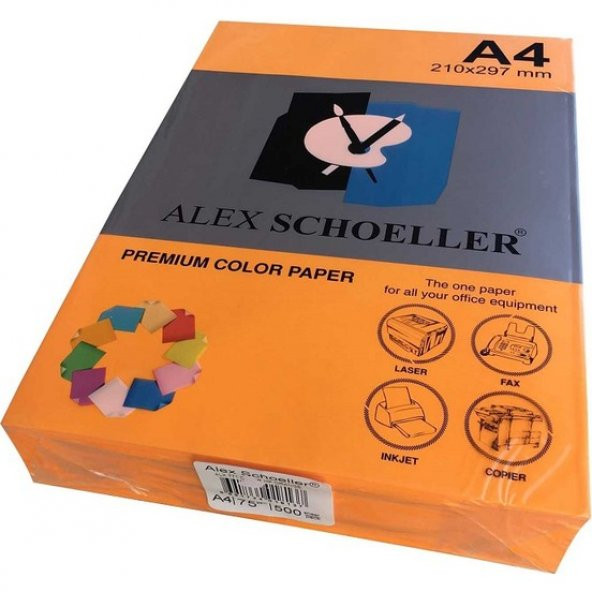 Alex Schoeller A4 Fotokopi Kağıdı 500 lü Fosforlu Turuncu 771