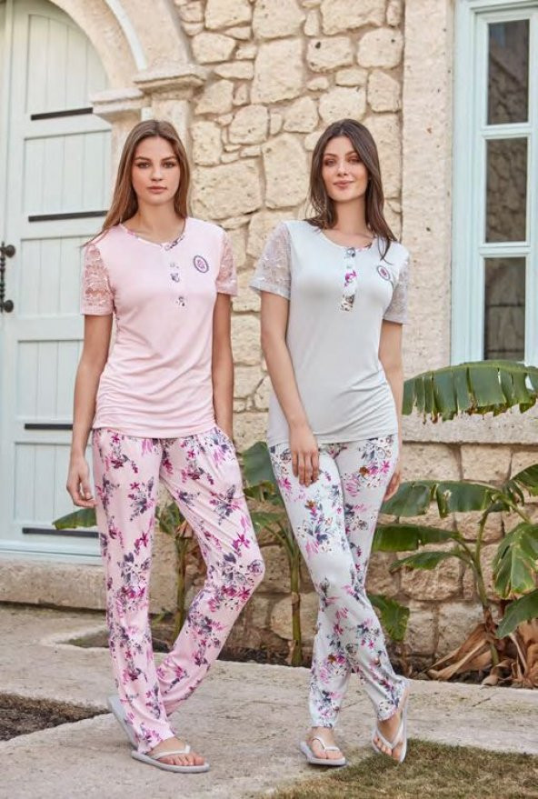 Feyza 3217 Kadın Kısa Kol Pijama Takımı
