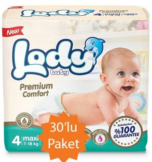 Lody Baby - 4 Numara Maxi Bebek Bezi - 30lu Paket 7-18 Kg