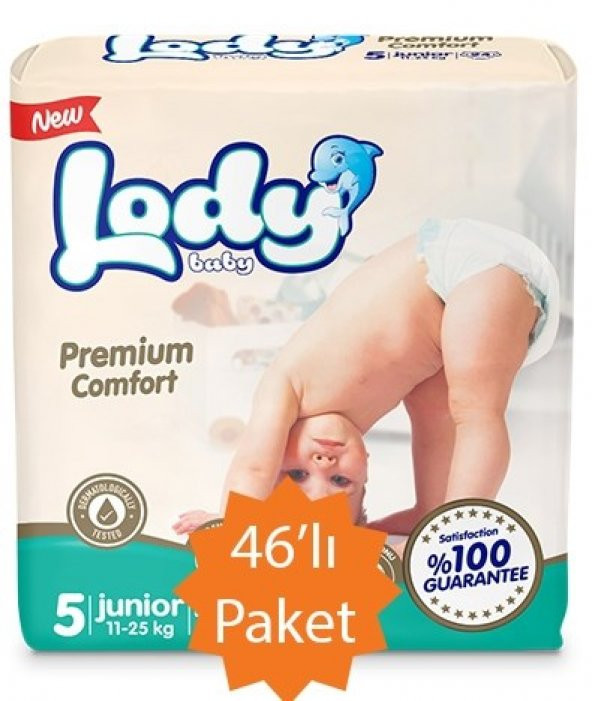 Lody Baby - 5 Numara Junior Bebek Bezi - 46lı Paket 11-25 Kg