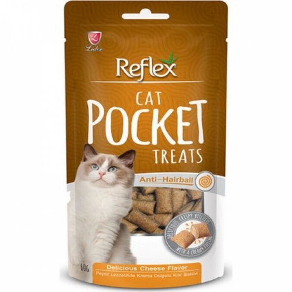 Reflex Tüy Yumaklarına karşı Peynirli Pocket Kedi Ödülü 60 gr.