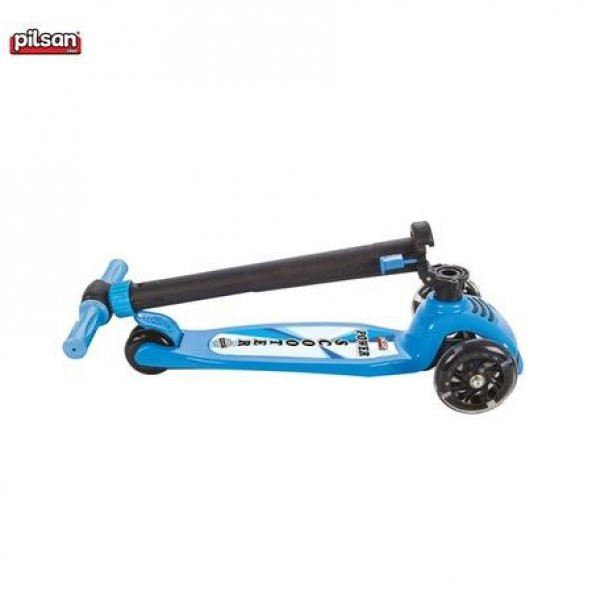 Pilsan Power Katlanabilir Scooter Mavi Renk Led Işıklı 3 Tekerlekli Yükseklik Ayarlı - 2