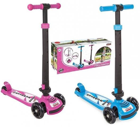 Pilsan Power Katlanabilir Scooter Mavi Renk Led Işıklı 3 Tekerlekli Yükseklik Ayarlı - 3