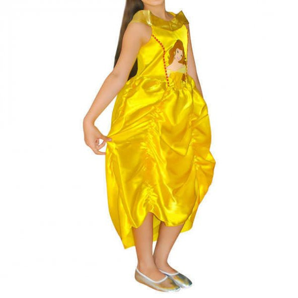 Prenses Belle Klasik Golden Çocuk Kostüm 2-3 Yaş