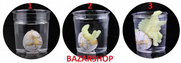 DİNAZOR YUMURTASI SUDA ÇATLAYAN VE BÜYÜYEN RENKLİ YAVRU HAYVANLAR 6 ADET ANİMAL EGG - 3