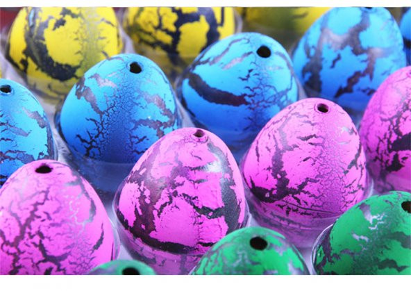 DİNAZOR YUMURTASI SUDA ÇATLAYAN VE BÜYÜYEN RENKLİ YAVRU HAYVANLAR 6 ADET ANİMAL EGG - 10