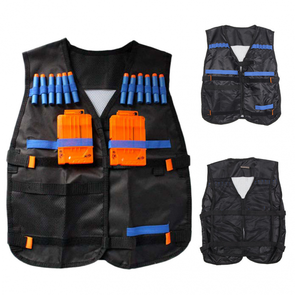 NERF MERMİ 40 ADET+NERF YELEK YUMUŞAK BAŞLI YEDEK MERMİ