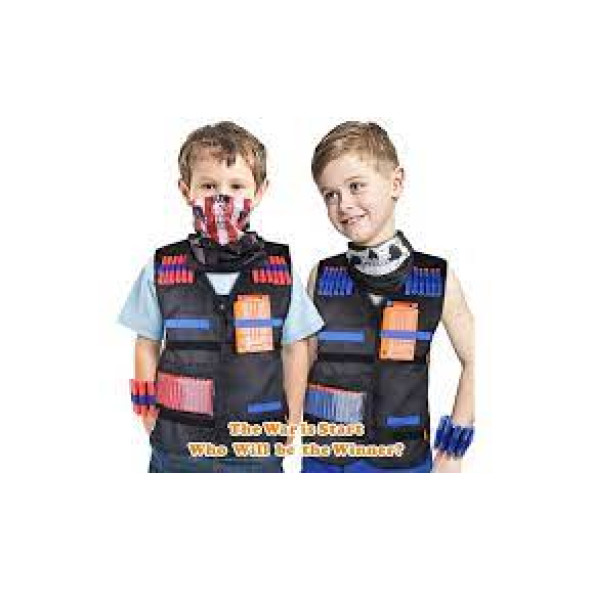 NERF YELEK VE 10 ADET NERF YUMUŞAK BAŞLI MERMİ TAKTİK CEPHANELİK - 8