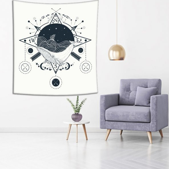 Bohem Tarz Deniz Dalga Desenli Duvar Örtüsü - 4