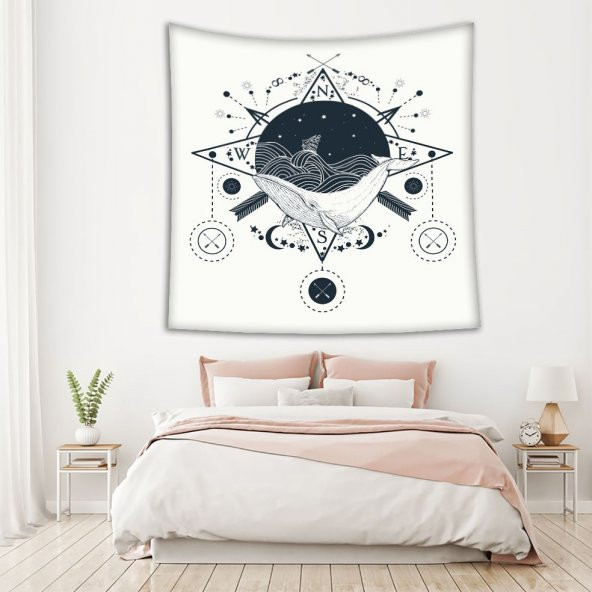 Bohem Tarz Deniz Dalga Desenli Duvar Örtüsü