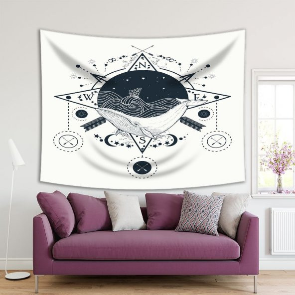 Bohem Tarz Deniz Dalga Desenli Duvar Örtüsü - 2