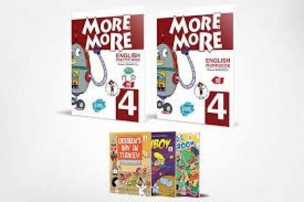 4. Sınıf More More English Practice Book workbook ve hikaye kitab ürün görseli