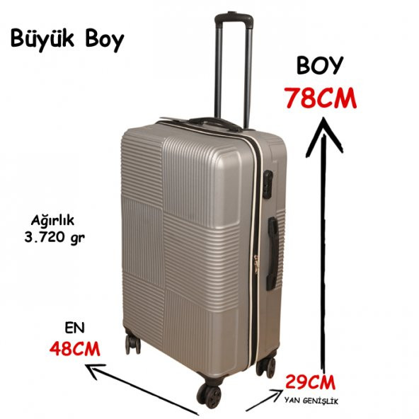 BBS KLASSEN 3 Lü Valiz Seti Büyük+orta+Kabin - 5